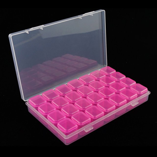 5D Jewelry Box Organizer Box Storage Case Diy Painting Drill Rhinestone Bead 56 Grid Transparent Container