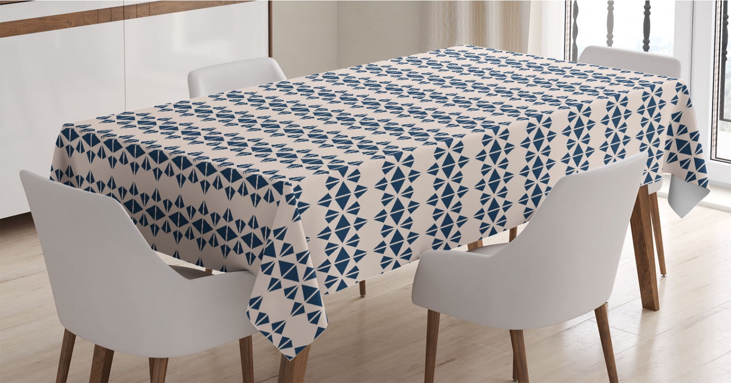 Triangular Tablecloth Abstract Tablecloth, Continuous Triangle Arrangement Bicolored Simple ...