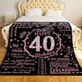 thumbnail image 2 of LHSHID 40th Birthday Blanket Gifts for Women Happy 40th Birthday Gift Ideas for Her 40 Year Old Gifts for Mom Grandma Wife Sister Friends Personalized Flannel Fleece Soft Throw Blanket 30"x40", 2 of 7