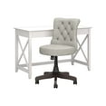 thumbnail image 1 of Bush Furniture 48W Writing Desk with Mid Back Tufted Office Chair Pure White Oak, 1 of 10