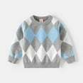 thumbnail image 5 of MKOSPLRT Kids Argyle Preppy Sweaters 1-8Y Boys Crew Neck Color Block Palid Pullover Long Sleeve Warm Knit Sweaters Fall Sweatshirts, 5 of 10