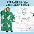 thumbnail image 4 of Oversized Wearable Blanket Hoodie,Green Christmas Tree Pattern Sherpa Blanket Hoodie with Super Pockets,Super Warm Fuzzy Pullover for Women & Men, 4 of 6