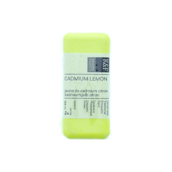 R&F Handmade Paints Encaustic Paint Cake, 104ml, Cadmium Lemon