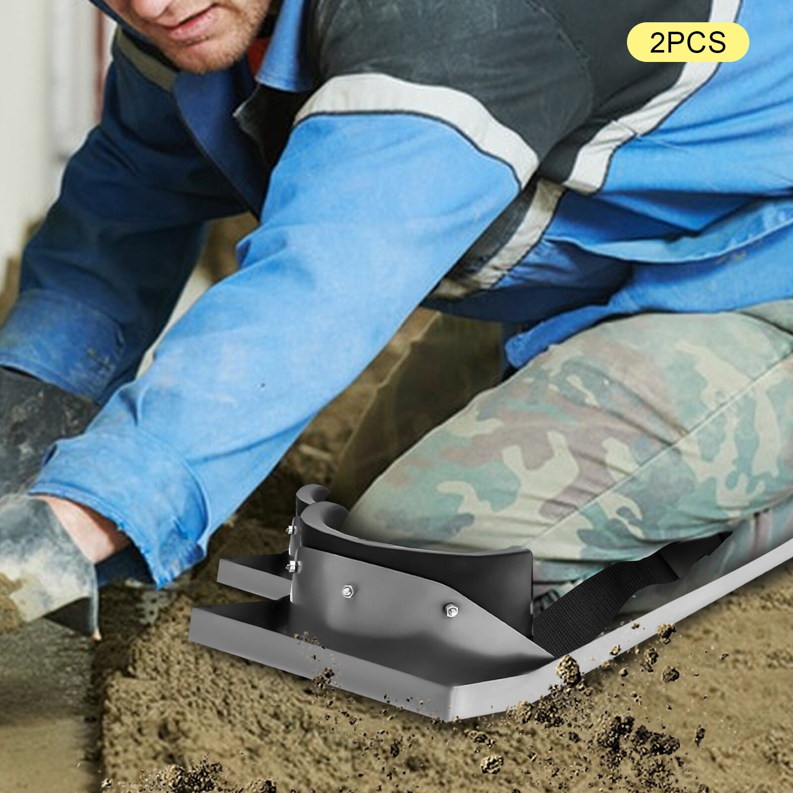 Stainless Steel Kneeling Board, 28x8x4in for Concrete Work, Removable Knee Pads with Toe Bracket for Easy Movement
