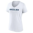 thumbnail image 2 of Women's White Memphis Grizzlies Wordmark V-Neck T-Shirt, 2 of 3
