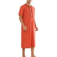 thumbnail image 4 of Camisones INSPIRE CHIC para hombres, de ajuste holgado, con mangas cortas, cómodos, en color naranja rojo, talla XL, 4 of 4