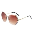 thumbnail image 1 of NEW Women Oversized Rhinestone Sunglasses Luxury Diamond Gradual Rimless Shades, 1 of 3