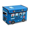 thumbnail image 2 of Linnome Bus Shaped Storage Box, Soft Fabric Toy Chest with Lid & Reinforced Handles, Collapsible Large Toy Organizer Bin for Playroom Bedroom Home Organization, 2 of 5