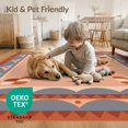 thumbnail image 4 of ODIKA 4'x6' Terracotta Sunset Geometric Washable Area Rug Artistic Floral Motif With Bold Borders And Modern Non-Slip, Chair-Friendly, Flatwoven for Home Office, Under Desk, 4 of 7