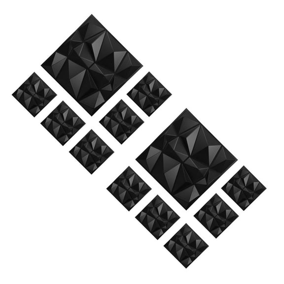 OUNONA 12 pcs  Textured Wall Panels for Interior Wall Decor Black PVC 3D Wall Panels Peel and Stick Modern Accent Wall Tiles for Living Room Bedroom Office Hotel Lobby