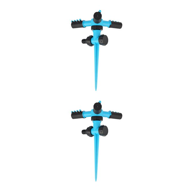 Kearding Rociador de agua para jardín, rotación de 360 grados, 60L-120L/H, 45-90 °, riego de césped, rociador de aspersión para Azul negro 2piezas