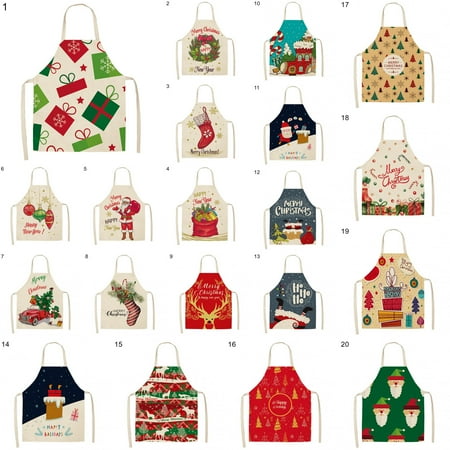 

Limei Christmas Santa Apron Claus Aprons for Kitchen Cooking Baking Apron