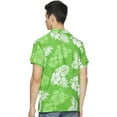 thumbnail image 2 of Stylore Hawaiian Shirt for Men Short-Sleeve Button-Down Shadow Hibiscus Green White 2XL, 2 of 6