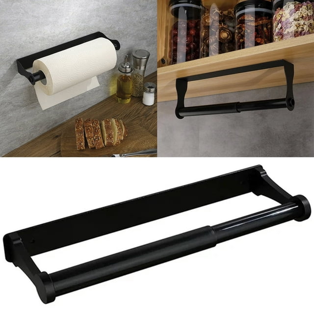 Paper Towel Holder Under Cabinet Wall Mount Stainless Steel Tissue Paper Roll Holder Heavy Duty Paper Roll Hanger Or Plate Drying Rack Storage Pasta Rack Sponge Rack for Kitchen Bowl Rack