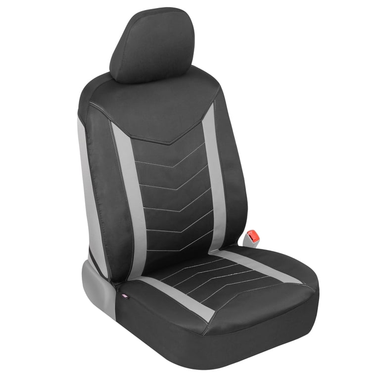 Motor Trend Neoprene Front Seat Covers, Black & Gray Stitched photo 6