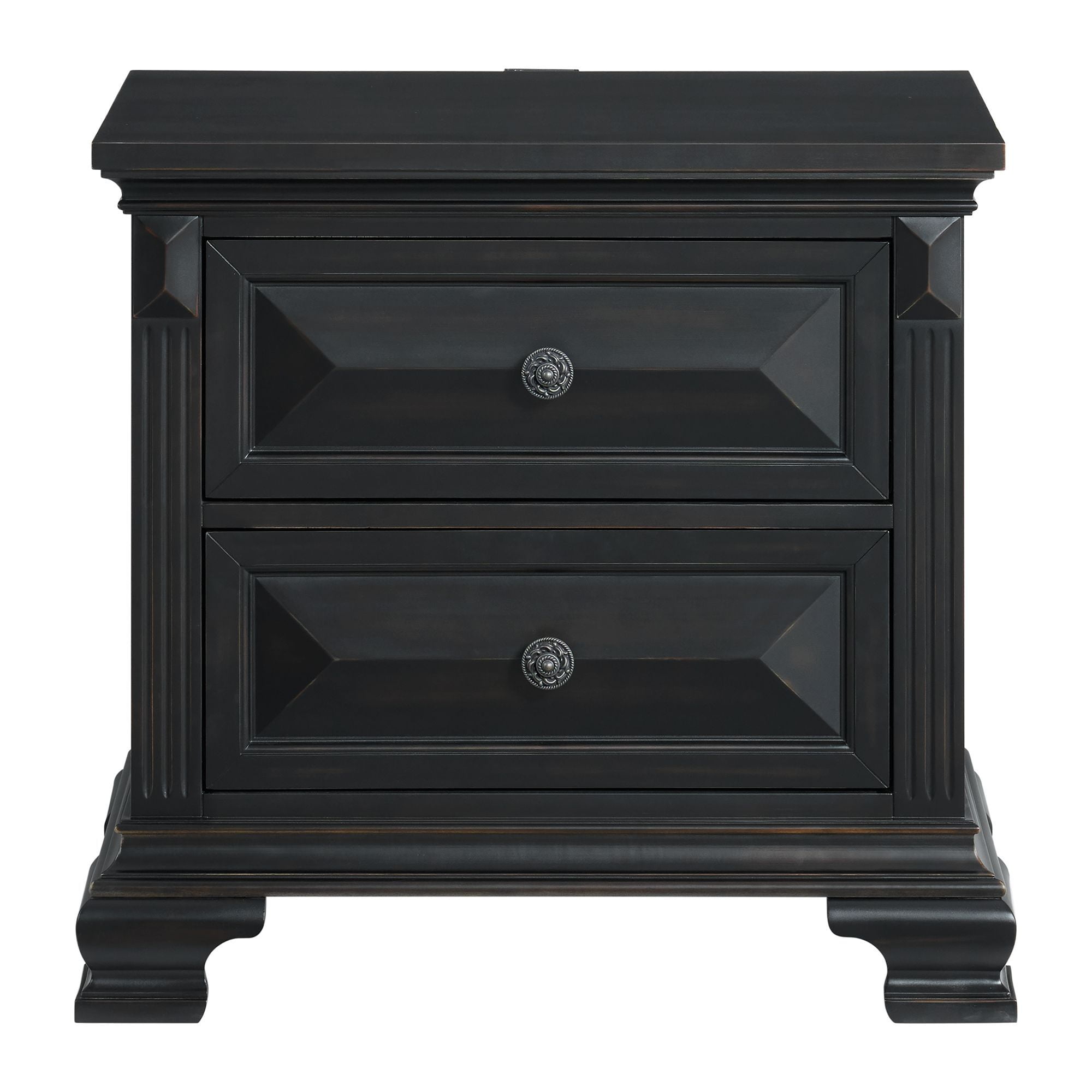 Picket House Furnishings Sumner 2-Drawer Nightstand with USB in Black