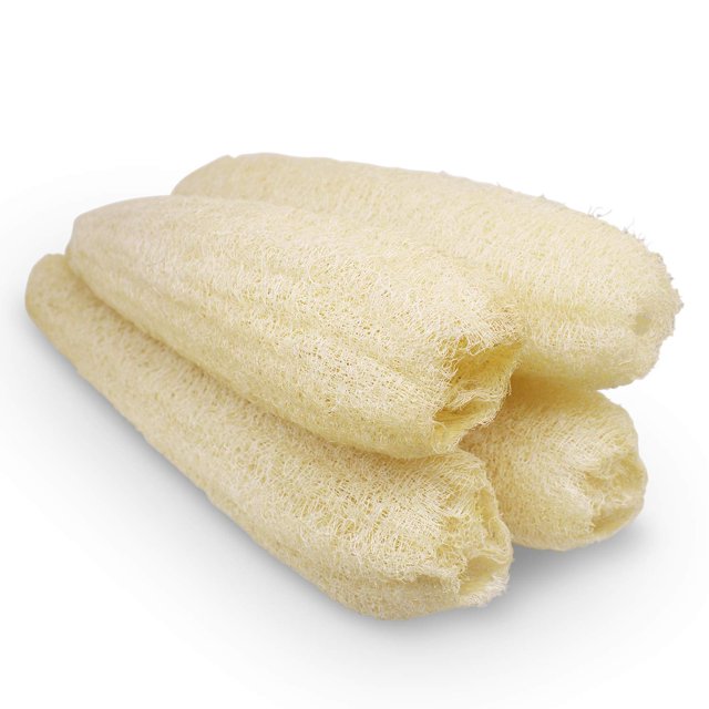 Esponjas de lufa orgánicas naturales, exfoliantes grandes, para baño de ducha, lufa, lufa, lufa, esponjas corporales para spa, baño de belleza y piel radiante, paquete de 4