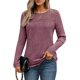 thumbnail image 2 of Camisa de Larga con Encaje para Mujer, Top de Otoño, Moda Elegante, Informal, Tipo Túnica, Suéter, Ropa de . Púrpura L, 2 of 8