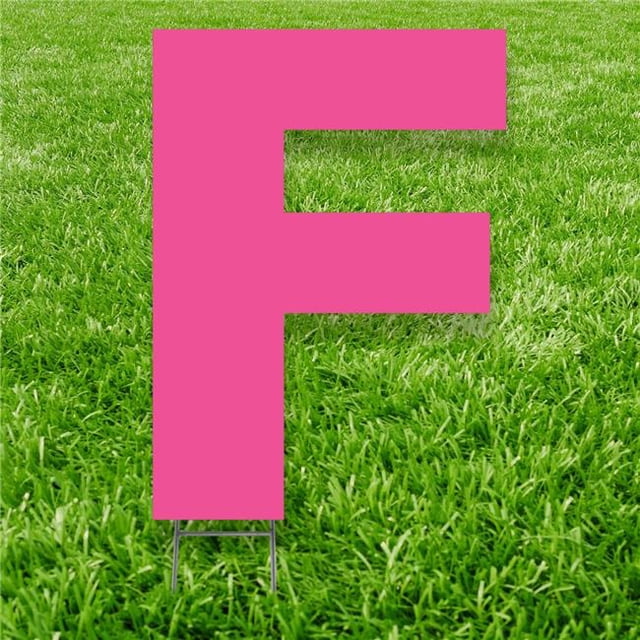 Advanced Graphics 3362 20 x 15 in. Letter F Yard Sign, Pink