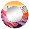 thumbnail image 2 of Designart "Realm Of Sunrise Among The Mountains" Mountains Rund Mirror For Wall Decor - Large Multicolor Round Print Mirror - Round Country Mirror - Wall Mounted Round Large Mirror - 36" x 36", 2 of 6