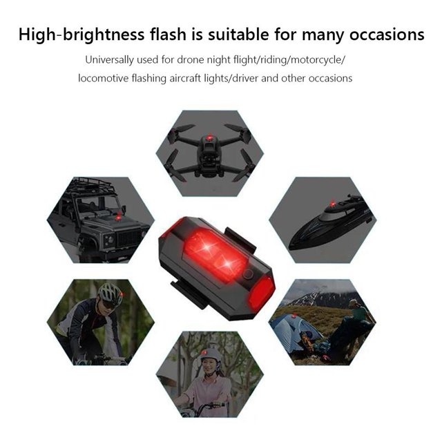 Luz LED 7 colores Coche Motocicleta RC Drone Estroboscópico Lámpara intermitente (magnético) Ndcxsfigh Accesorios para autos y motos