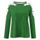 thumbnail image 4 of ICHUANYI Liquidación Mujer Verano Casual Blusa de Manga Larga Cuello Redondo Encaje Tops Camiseta ICHUANYI WER2023082205104, 4 of 5