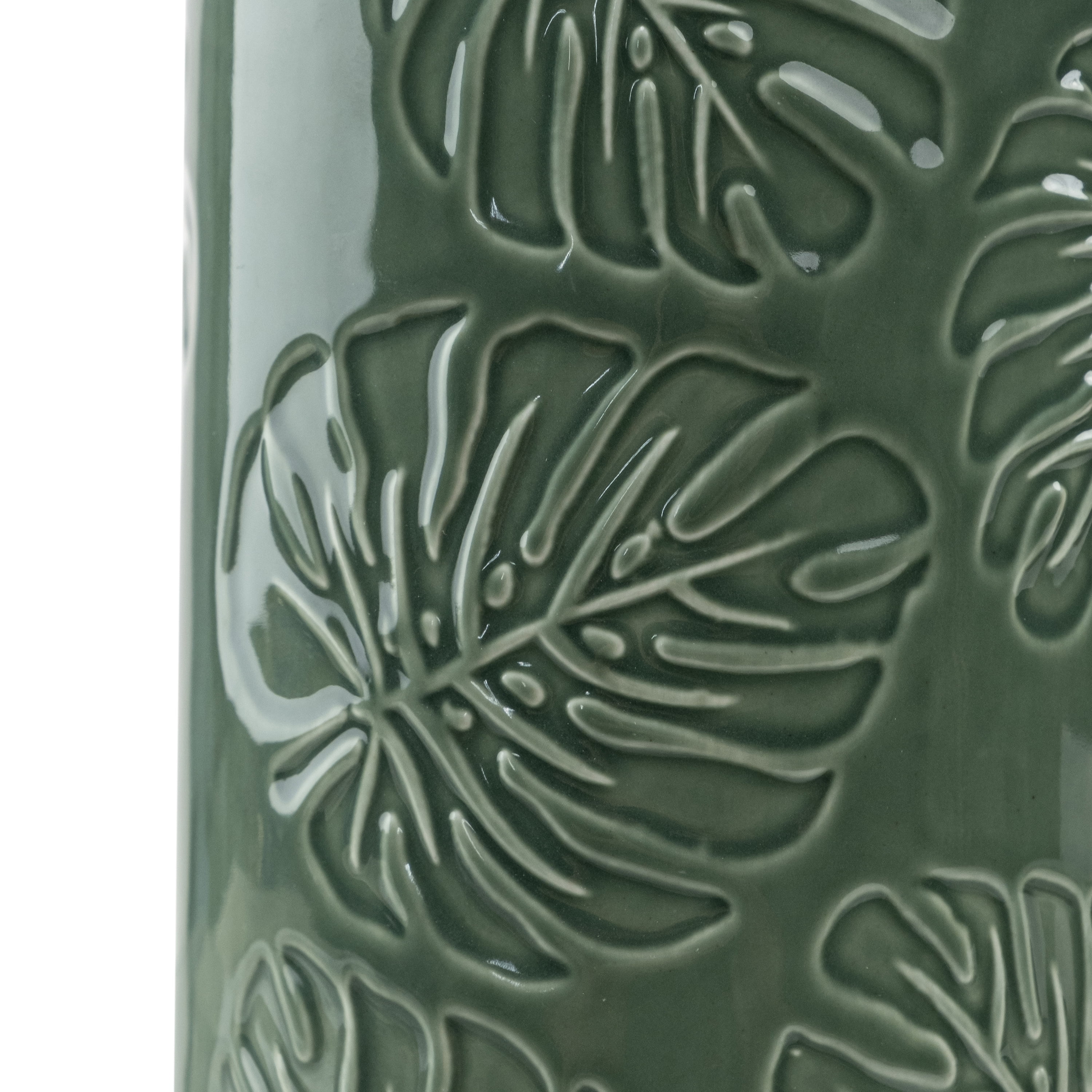 Mainstays Outdoor 18"H Monstera Green Ceramic Bell Wind Chime, 1.72 lb weight