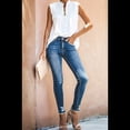 thumbnail image 4 of Blusas Sin Mangas con Cuello Abotonado para Mujer, Blusas con Volantes en el Pecho y Plisadas, Camisetas Básicas Informales, Blusa Talla S, 4 of 8