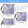 thumbnail image 3 of Haosy 3 Pack Reusable Ziploc Bags BPA Free Healthy Food Storage Bag Leakproof Sandwich Snack Freezer Bags Purple Gold Marble, 3 of 7