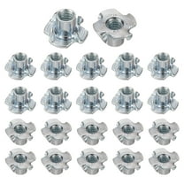 1/4x10mm T-Nuts 4 Pronged 0.71" x 0.39" Tee Nut Carbon Steel Fully Thread 50packs