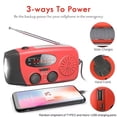 thumbnail image 3 of CNKOO Solar Emergency Radio with Generator Crank  AM/FM/NOAA  LED Flashlight  2000mAh Mobile Phone Charger  3 Charging Modes  Red, 3 of 8