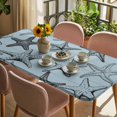 thumbnail image 3 of Teal Blue Starfish Table Cloths for 5 Foot Rectangle Tables, Coastal Ocean Summer Sea Nautical Patio Waterproof Elastic Fitted Tablecloths, Washable Rectangular Table Cover for Camping, 3 of 8
