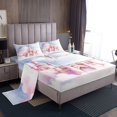 thumbnail image 1 of Erosebridal Princess Castle Sheet Set Queen, Light Pink Bedding Sets Queen Size, Cartoon Cloud Star Decor 4-Piece, 1 of 7
