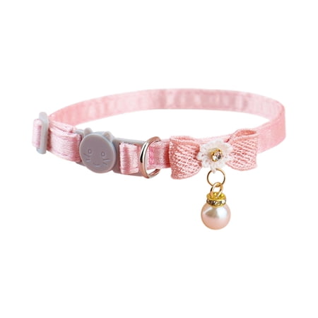 Cute Cat Collars Adjustable Bow Pet Collar with Bell and Flower Decoration for Girl Cats