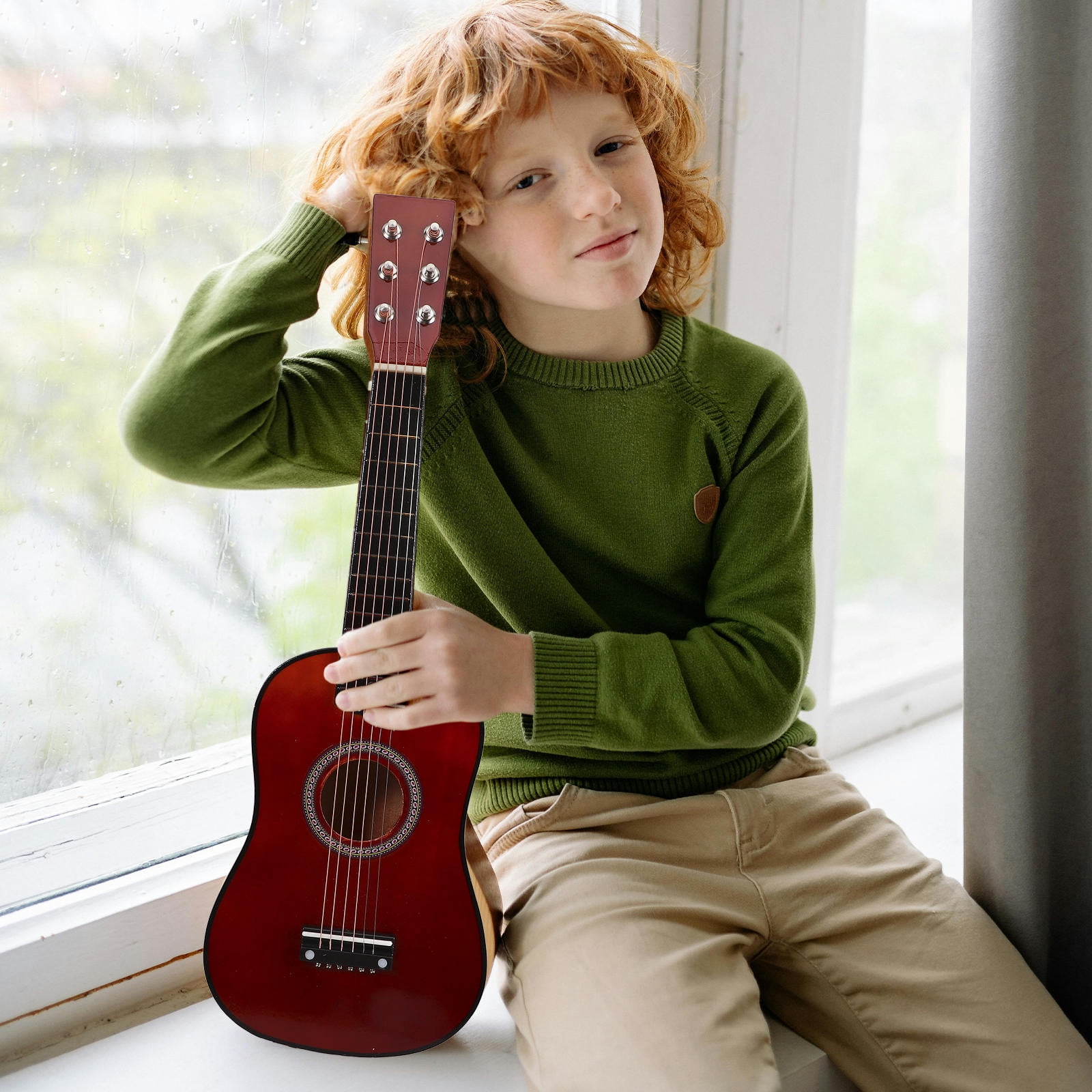 PBPBOX Guitar Beginner Child Acoustic Guitar Coffee Wood for Children Home Use 1Pc 23 Inch