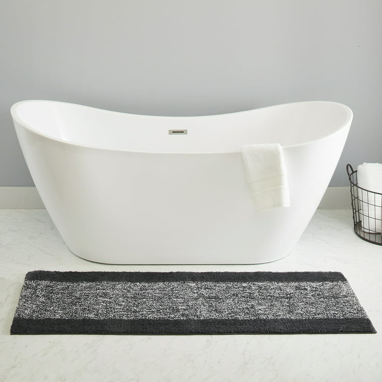 Better Homes & Gardens Heathered Stripe Bath Runner, 20 x 60, Gray Shadow  