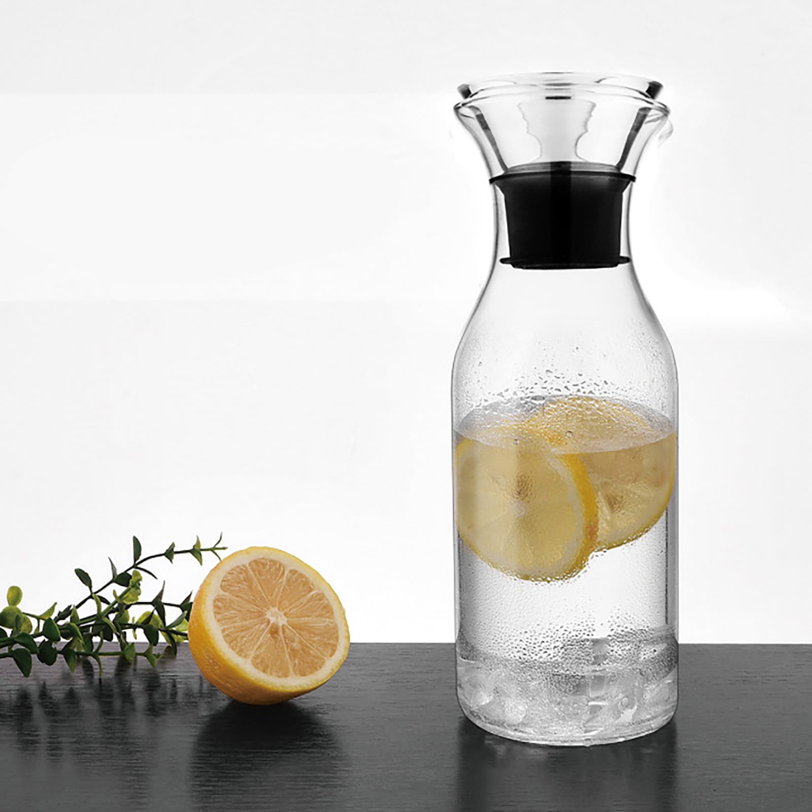 Glass Carafe With Lid Borosilicate Drip Glass Pitcher For Hot/Cold Water Ice Tea And Juice Beverage