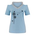 thumbnail image 4 of Camisetas Casuales para Mujeres Correa de Hombro de Verano Camiseta con Cuello en V, Manga Corta Top Ligero para el Hogar Y la Fiesta, 4 of 4