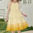 thumbnail image 5 of Efsteb Spaghetti Strap Dresses for Girls Summer Dress for Girls Casual Sleeveless Boho Flowy Ruffle Tiered Sundress (Yellow,9 Years), 5 of 7