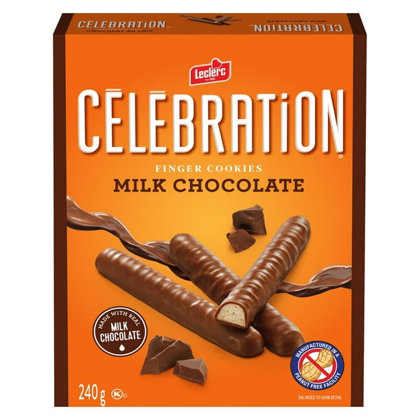 Celebration Batonnets Enrobes de Chocolat Lait 240g / Biscuits en