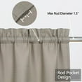 thumbnail image 3 of HA-EMORE Kitchen Valance Curtains for Windows Weave Waterproof Window Valances for Bathroom, 210GSM Thicken Fabric Rod Pocket Tailored Short Valance Cafe Curtains, 3 of 7