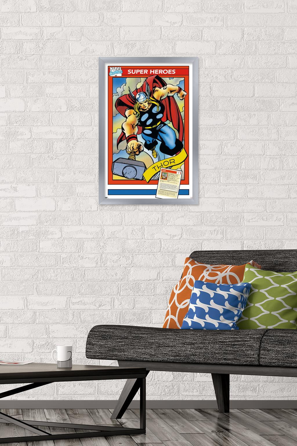 Marvel Trading Cards - Thor Wall Poster, 14.725" x 22.375" Framed