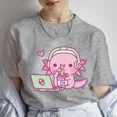 thumbnail image 3 of Ropa de mujer dibujos animados lindo Axolotl ama fideos instantáneos camisetas de Anime camisetas casuales de moda camisetas Vintage de verano para mujer, 3 of 5