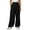 Black#2, variant on LEBONYARD Trousers for Women,Women's Straight Tube Solid Color Pocket High Waist Casual Elastic Sports Comfortable Wide Leg Pants Black S