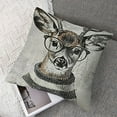 thumbnail image 7 of Deer Flannel Fleece Pillow Cushion Cover, Dressed up Reindeer Headed Human Hipster Style with Glasses Stripped Shirt, Decorative Square Accent Pillow CaseCharcoal Grey White, 7 of 7