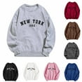 thumbnail image 4 of WREESH Women's Oversized Crewneck Sweatshirt Letter Printed Long Sleeve Loose Fit Soft Pullover Tops Black, 4 of 4
