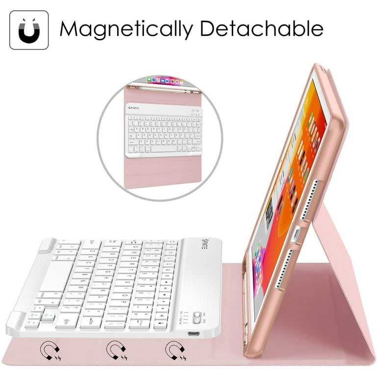 Nanhent Keyboard Case with Screen Protector for iPad 10.2 9th Generation /  8th Gen / 7th Gen, Built-in Pencil Holder Magnetic Detachable Wireless