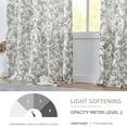 thumbnail image 6 of Curtainking Floral Curtains Linen Farmhouse Curtains for Living Room 63 inch Country Curtains Back Tab Semi Sheer Curtains Light Filtering 2 Panels Black on Beige, 6 of 10