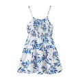 thumbnail image 5 of Sleeveless Summer Dresses Girls Spaghetti Strap Floral Vacation Tiered Dresses Casual Going Out Beach Outfits White, 8 Years, 5 of 6