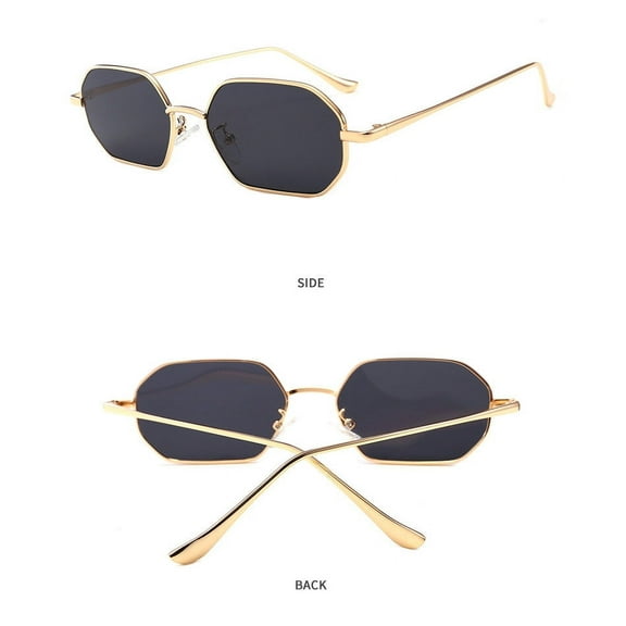 Adult Polygon Sunglasses Metal Frame Vintage Style UV400 Protection Universal Fit Durable Classic Look For All